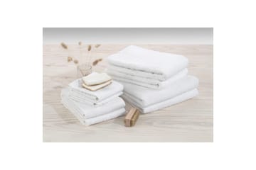 Handduk Basic Frotté - Vit - Textil & mattor - Badrumstextil