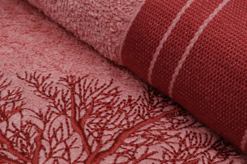 Handduk Hobby 50x90 cm 2-pack - Ljusrosa/Röd - Textil & mattor - Badrumstextil