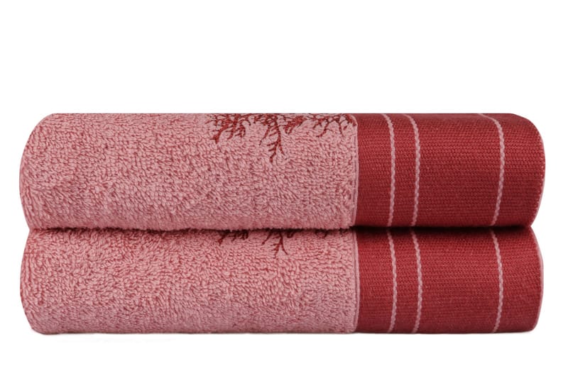 Handduk Hobby 50x90 cm 2-pack - Ljusrosa/Röd - Textil & mattor - Badrumstextil