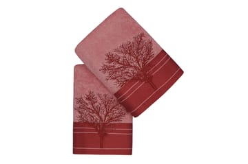 Handduk Hobby 50x90 cm 2-pack - Ljusrosa/Röd - Textil & mattor - Badrumstextil