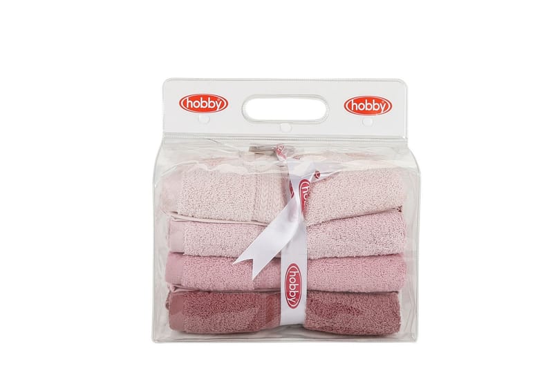 Handduk Hobby 50x90 cm 4-pack - Ljusrosa/Creme - Textil & mattor - Badrumstextil