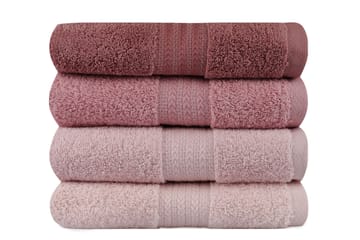 Handduk Hobby 50x90 cm 4-pack - Ljusrosa/Creme - Textil & mattor - Badrumstextil