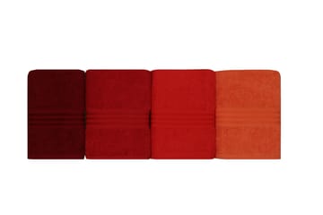 Handduk Hobby 50x90 cm 4-pack - Orange/Röd/Rosa - Textil & mattor - Badrumstextil