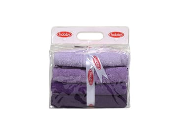 Handduk Hobby 50x90 cm 4-pack - Lila - Textil & mattor - Badrumstextil