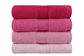 Handduk Hobby 50x90 cm 4-pack - Rosa - Textil & mattor - Badrumstextil