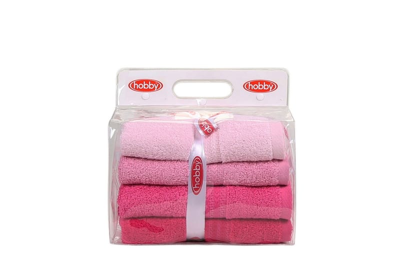 Handduk Hobby 50x90 cm 4-pack - Rosa - Textil & mattor - Badrumstextil