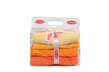 Handduk Hobby 50x90 cm 4-pack - Gul/Orange - Textil & mattor - Badrumstextil