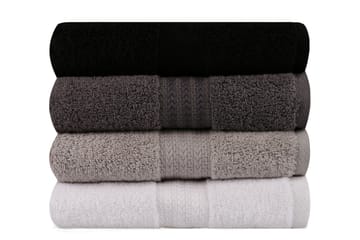 Handduk Hobby 50x90 cm 4-pack - Vit/Grå/Mörkgrå/Svart - Textil & mattor - Badrumstextil