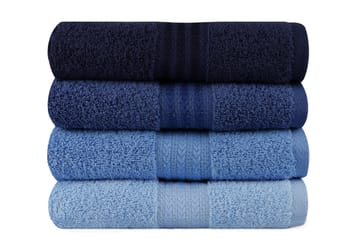 Handduk Hobby 50x90 cm 4-pack - Mörkblå/Blå/Ljusblå - Textil & mattor - Badrumstextil