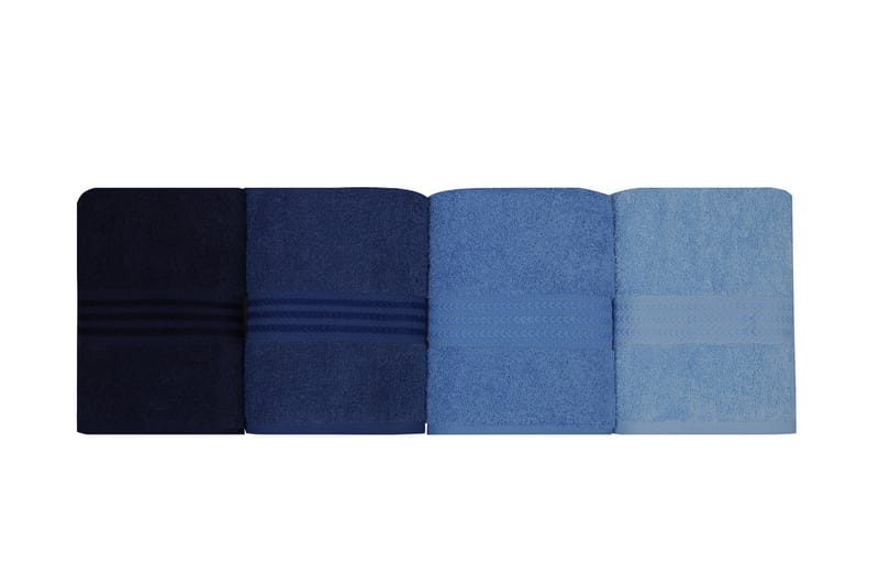 Handduk Hobby 50x90 cm 4-pack - Mörkblå/Blå/Ljusblå - Badrumstextil - Handdukar