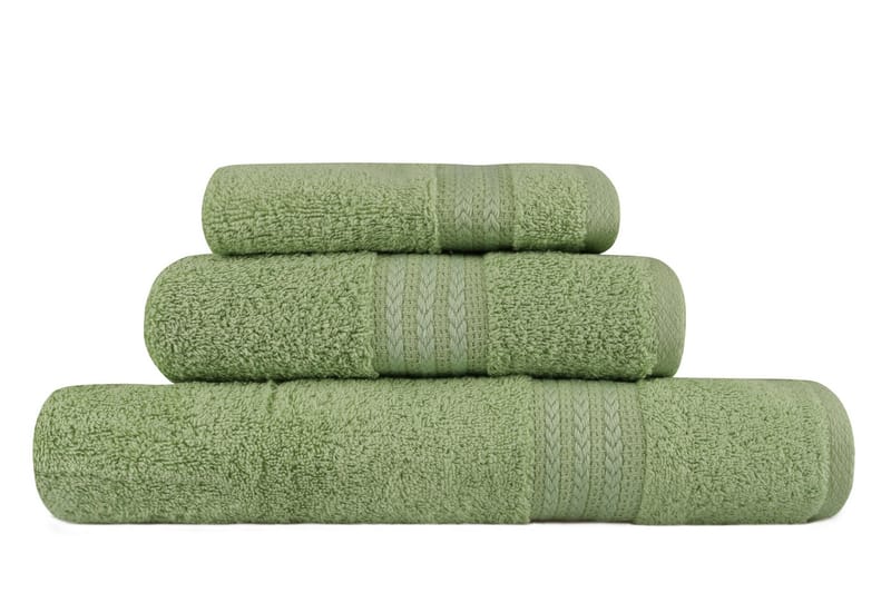 Hobby Handduk Set om 3 - Grön - Textil & mattor - Badrumstextil - Handdukar