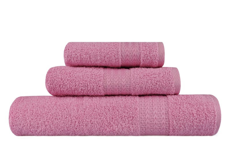 Hobby Handduk Set om 3 - Rosa - Textil & mattor - Badrumstextil - Handdukar
