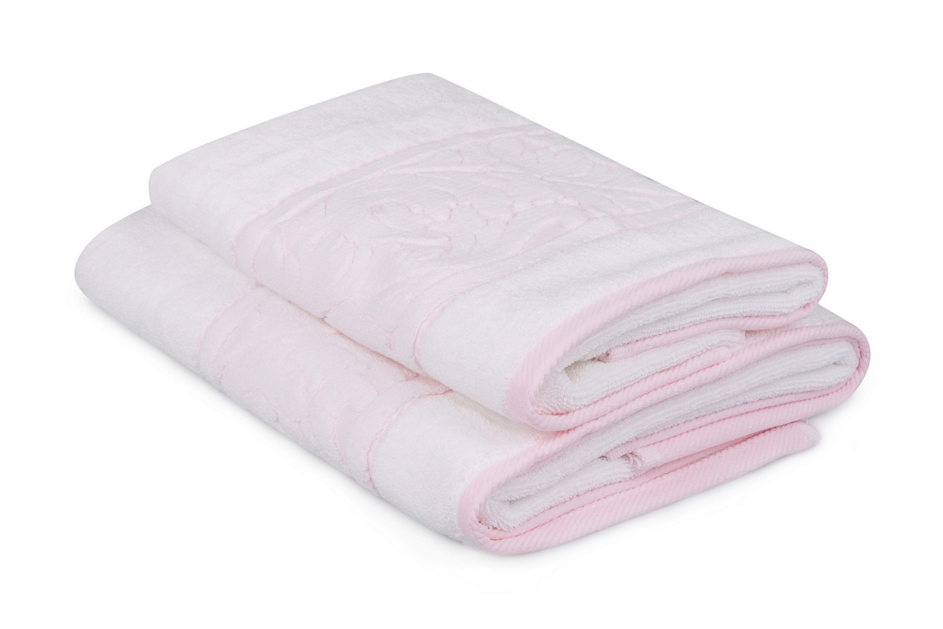 Handduk Hobby Set om 2 Vit/Rosa
