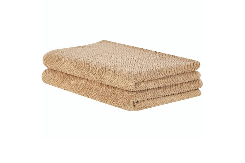 Handduk Mitiaro set om 2 Beige - Beige - Textil & mattor - Badrumstextil