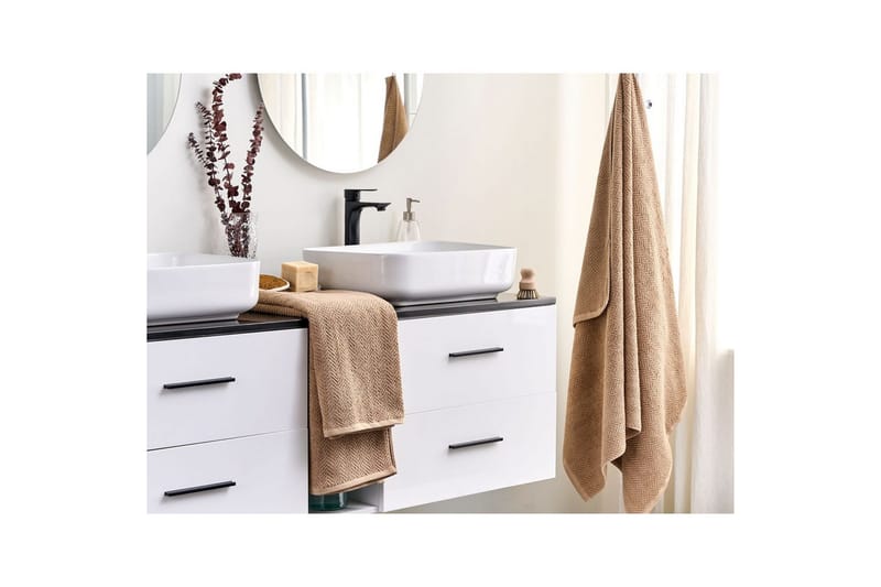 Handduk Mitiaro set om 2 Beige - Beige - Textil & mattor - Badrumstextil