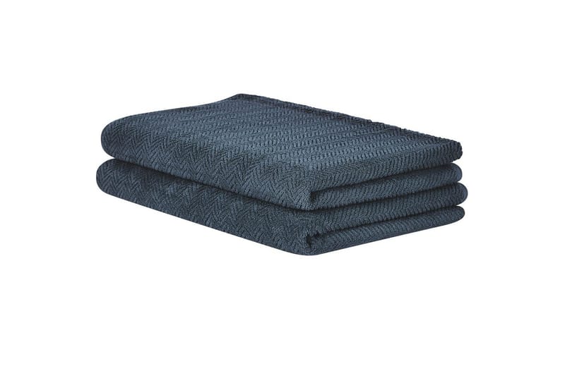 Handduk Mitiaro set om 2 Blå - Blå - Textil & mattor - Badrumstextil