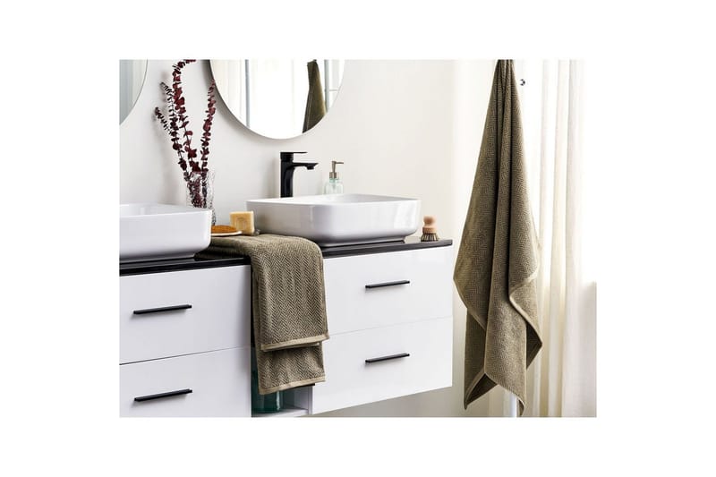 Handduk Mitiaro set om 2 Grön - Grön - Textil & mattor - Badrumstextil