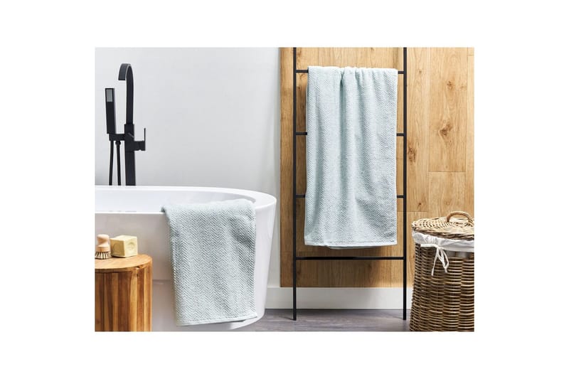 Handduk Mitiaro set om 2 Mintgrön - Mintgrön - Textil & mattor - Badrumstextil