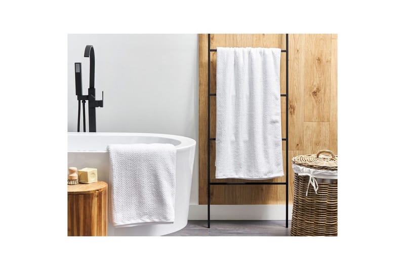 Handduk Mitiaro set om 2 Vit - Vit - Textil & mattor - Badrumstextil