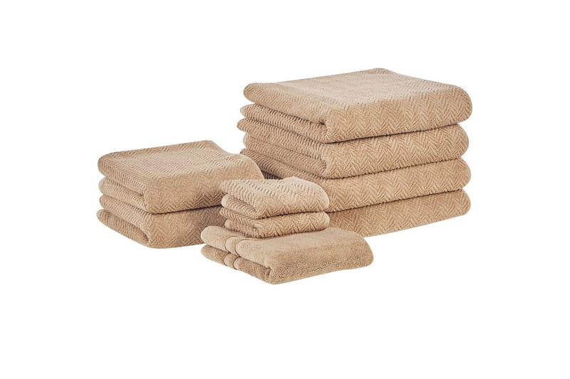 Handduk Mitiaro set om 9 Beige - Beige - Textil & mattor - Badrumstextil - Handdukar