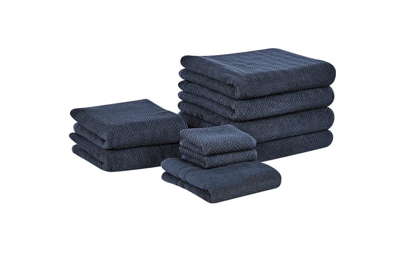 Handduk Mitiaro set om 9 Blå - Blå - Textil & mattor - Badrumstextil - Handdukar