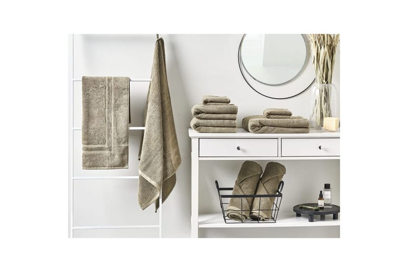 Handduk Mitiaro set om 9 Grön - Grön - Textil & mattor - Badrumstextil - Handdukar