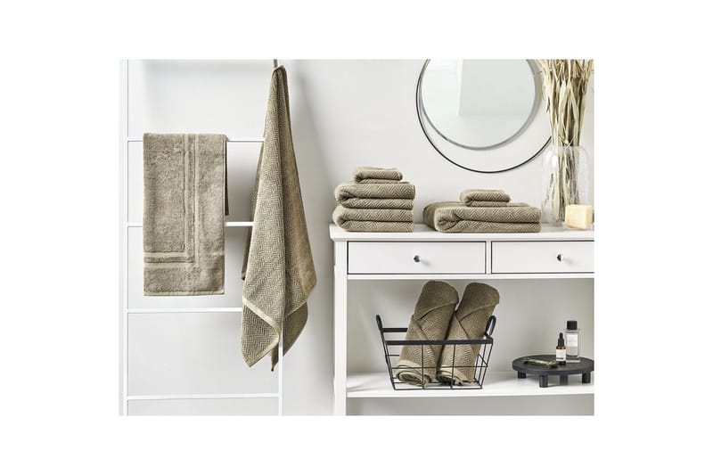 Handduk Mitiaro set om 9 Grön - Grön - Textil & mattor - Badrumstextil - Handdukar