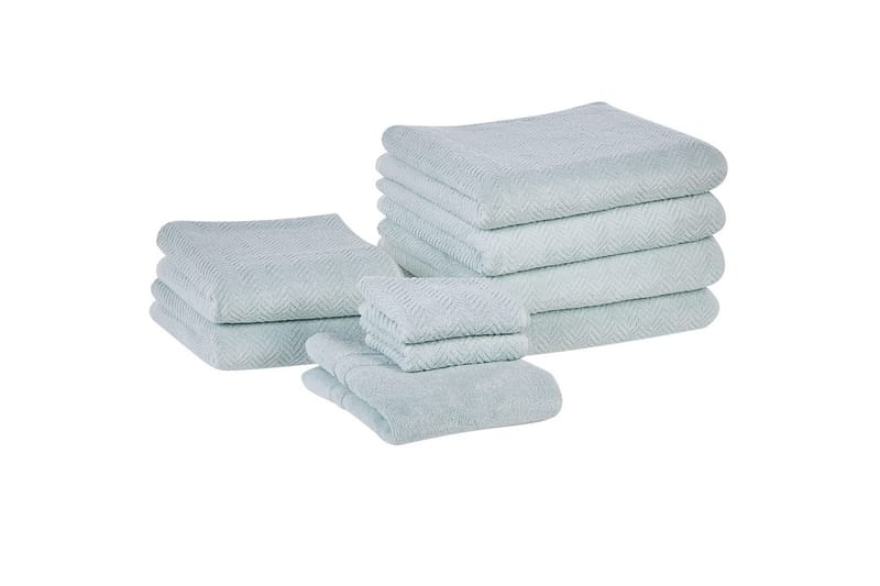 Handduk Mitiaro set om 9 Mintgrön - Mintgrön - Textil & mattor - Badrumstextil - Handdukar