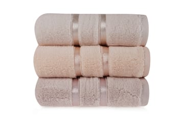 Handduk Rhuddlan 3-pack - Ljusgul/Lila/Laxrosa - Textil & mattor - Badrumstextil