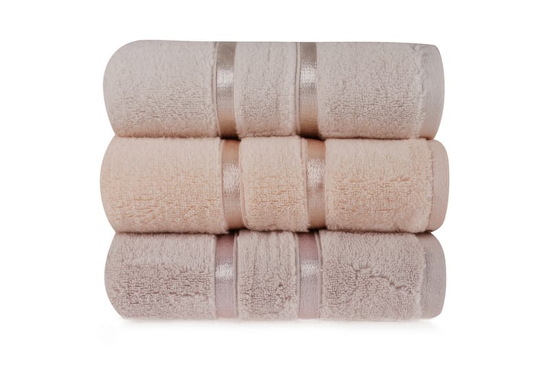 Handduk Rhuddlan 3-pack - Ljusgul/Lila/Laxrosa - Textil & mattor - Badrumstextil
