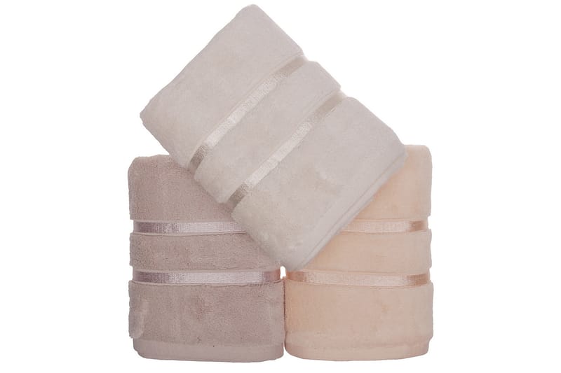 Handduk Rhuddlan 3-pack - Ljusgul/Lila/Laxrosa - Textil & mattor - Badrumstextil