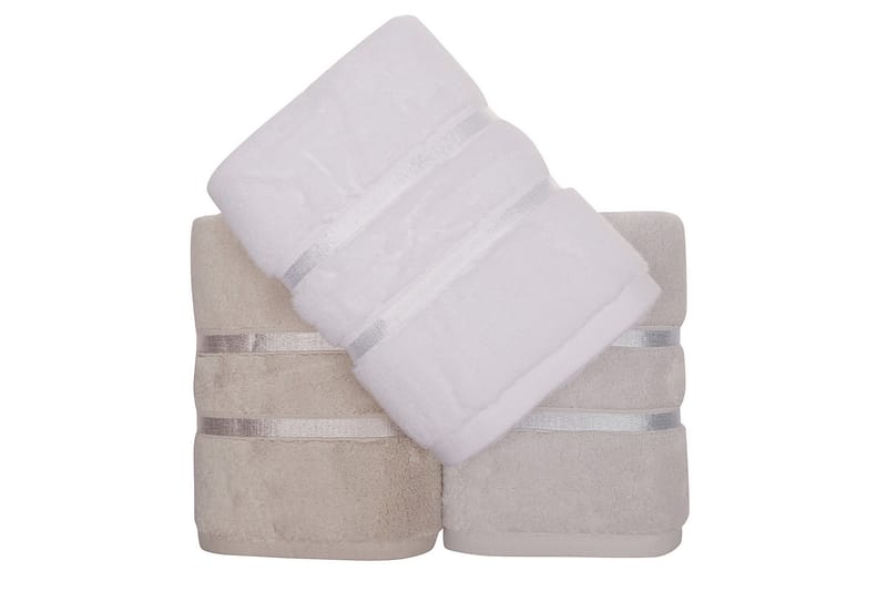 Handduk Rhuddlan 3-pack - Vit/Ljusblå/Ljusbrun - Textil & mattor - Badrumstextil