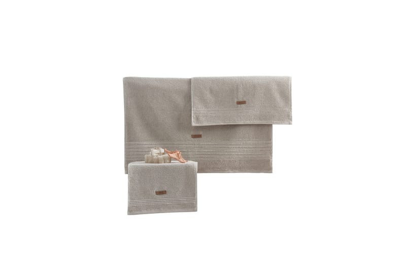 Handduksset (3 delar) Loraford Beige - Beige - Textil & mattor - Badrumstextil