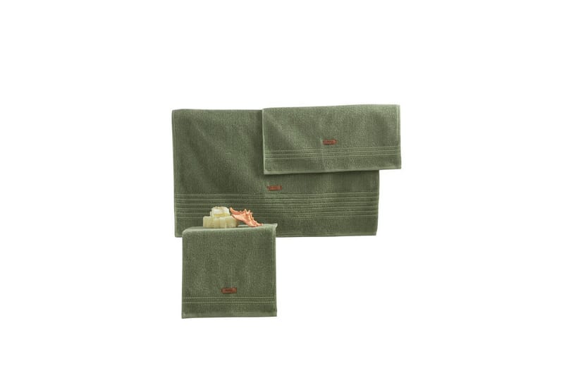 Handduksset (3 delar) Loraford Grön - Grön - Textil & mattor - Badrumstextil