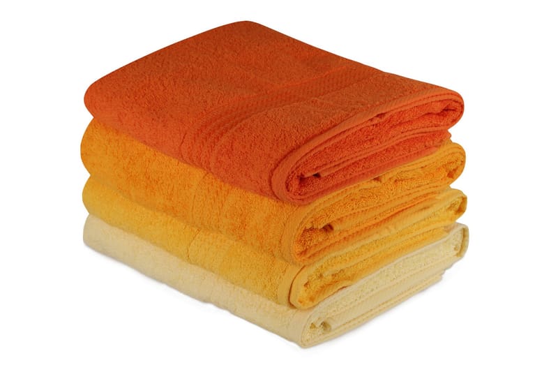 Hobby Badhandduk 70x140 cm 4-pack - Gul/Orange - Textil & mattor - Badrumstextil