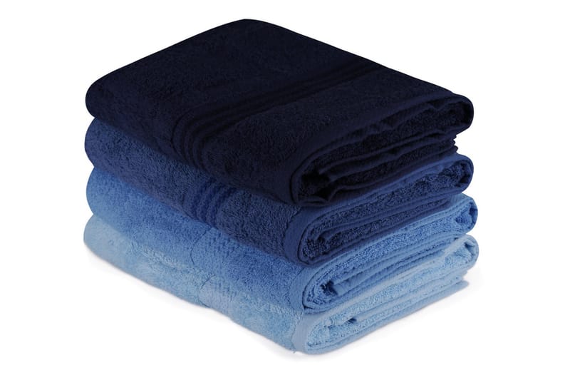 Hobby Badhandduk 70x140 cm 4-pack - Mörkblå/Blå/Ljusblå - Textil & mattor - Badrumstextil
