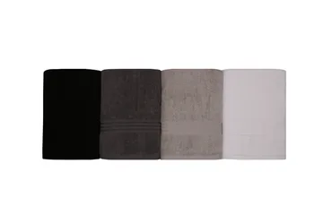 Hobby Badhandduk 70x140 cm 4-pack - Vit/Grå/Mörkgrå/Svart - Textil & mattor - Badrumstextil