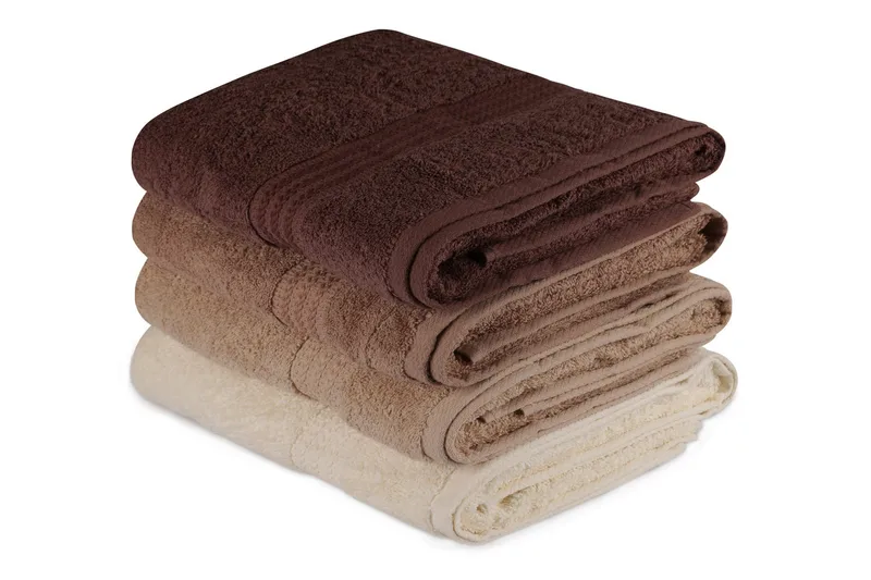 Hobby Badhandduk 70x140 cm 4-pack - Creme/Beige/Brun - Textil & mattor - Badrumstextil