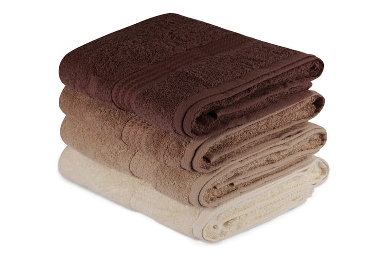 Hobby Badhandduk 70x140 cm 4-pack - Creme/Beige/Brun - Textil & mattor - Badrumstextil