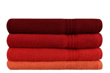 Hobby Badhandduk 70x140 cm 4-pack - Orange/Röd/Rosa - Textil & mattor - Badrumstextil