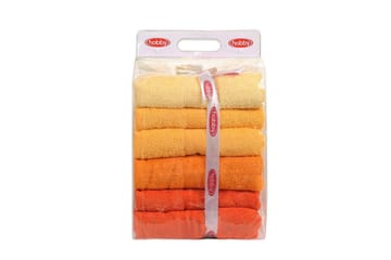 Hobby Badhandduk 70x140 cm 4-pack - Gul/Orange - Textil & mattor - Badrumstextil
