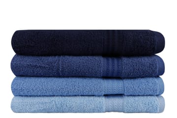 Hobby Badhandduk 70x140 cm 4-pack - Mörkblå/Blå/Ljusblå - Textil & mattor - Badrumstextil