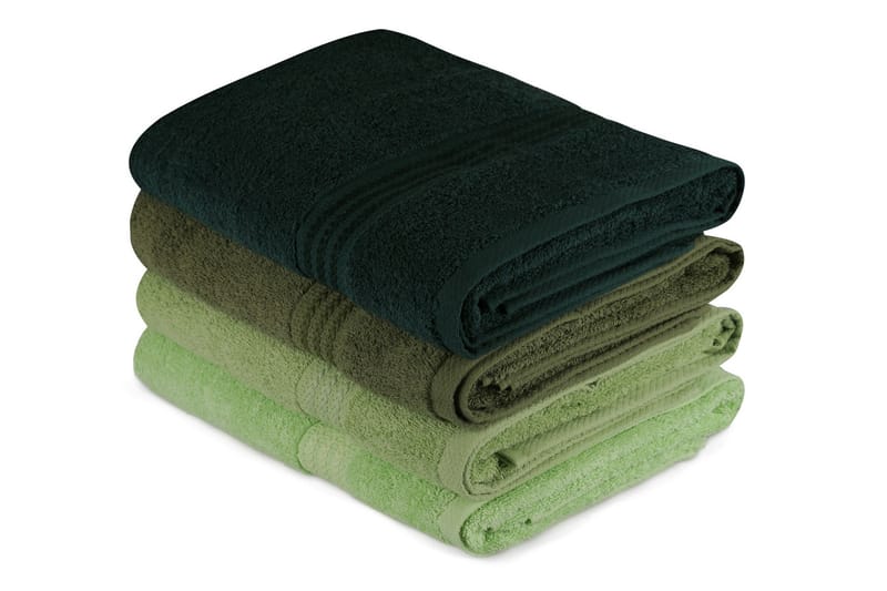 Hobby Badhandduk 70x140 cm 4-pack - Grön - Textil & mattor - Badrumstextil