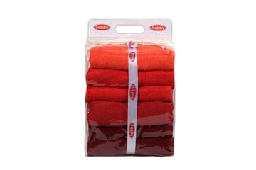 Hobby Badhandduk 70x140 cm 4-pack - Orange/Röd/Rosa - Textil & mattor - Badrumstextil