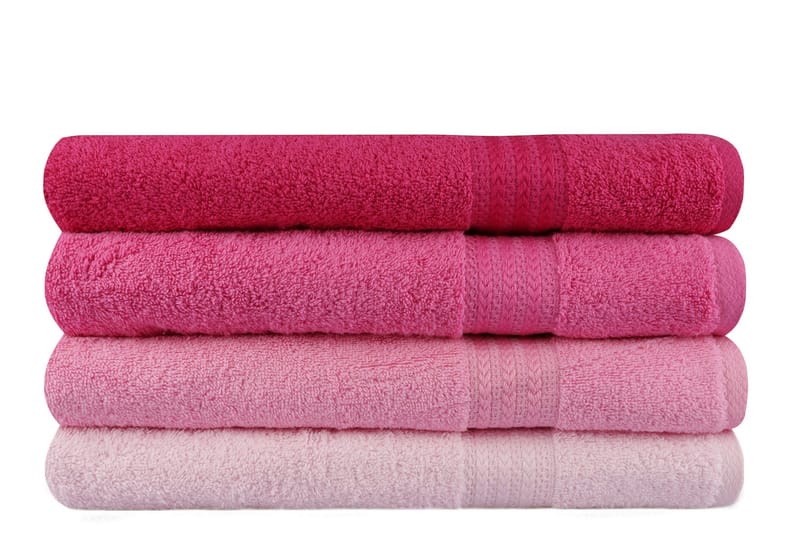 Hobby Badhandduk 70x140 cm 4-pack - Rosa/Ljusrosa - Textil & mattor - Badrumstextil