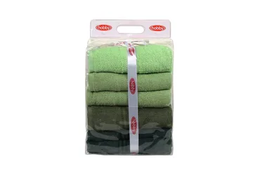 Hobby Badhandduk 70x140 cm 4-pack - Grön - Textil & mattor - Badrumstextil