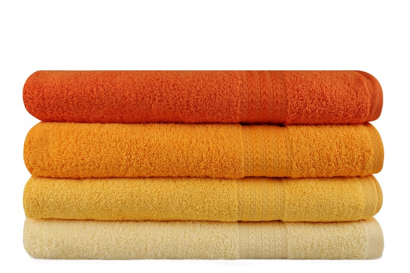 Hobby Badhandduk 70x140 cm 4-pack - Gul/Orange - Textil & mattor - Badrumstextil