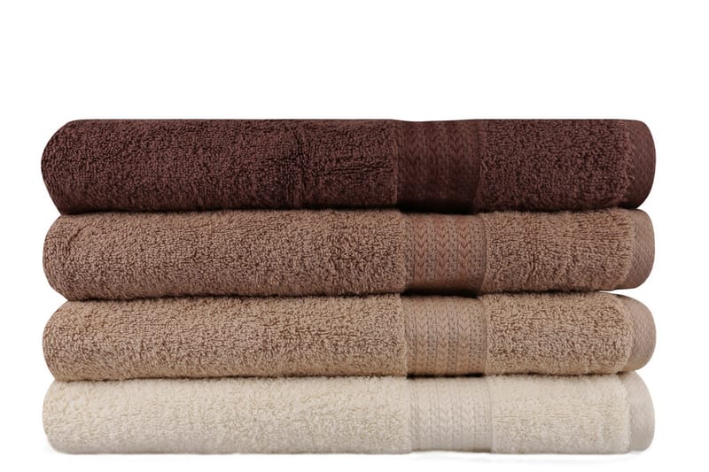 Hobby Badhandduk 70x140 cm 4-pack - Creme/Beige/Brun - Textil & mattor - Badrumstextil