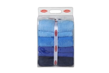 Hobby Badhandduk 70x140 cm 4-pack - Mörkblå/Blå/Ljusblå - Textil & mattor - Badrumstextil