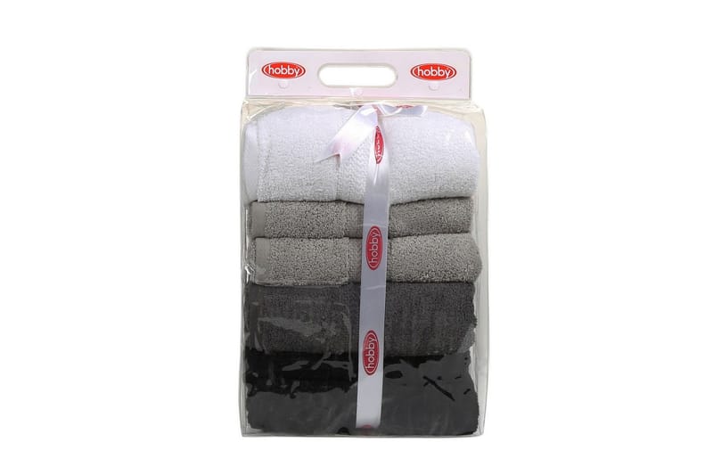 Hobby Badhandduk 70x140 cm 4-pack - Vit/Grå/Mörkgrå/Svart - Textil & mattor - Badrumstextil